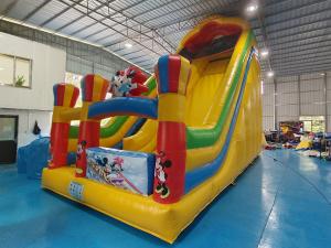 China Hot Sale Outdoor Party Inflatable Dry Slide Castle Disney Micky Mouse Cartoon Inflatable Dry Slide For Kids And Adults factory