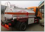 3CBM Portable Oil Tanker Lorry , Self - Priming Pump Diesel Fuel Truck Separated