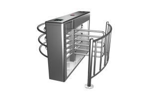 China 316 Stainless Steel Speedgate Turnstile Half Height Revolving Door With Railing factory