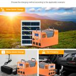 Outdoor Solar Portable Power Station 1000W Orange Solar Generator