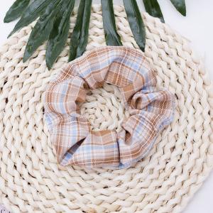 China Baby Blue Stretchy Hair Tie Coil Elastics Plateaued Scrunchie High Stretch Cute 4.13in factory