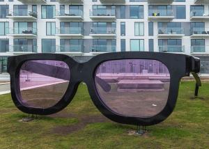 China Public Large Painted Metal Sculpture Art Stainless Steel Glasses Sculpture factory