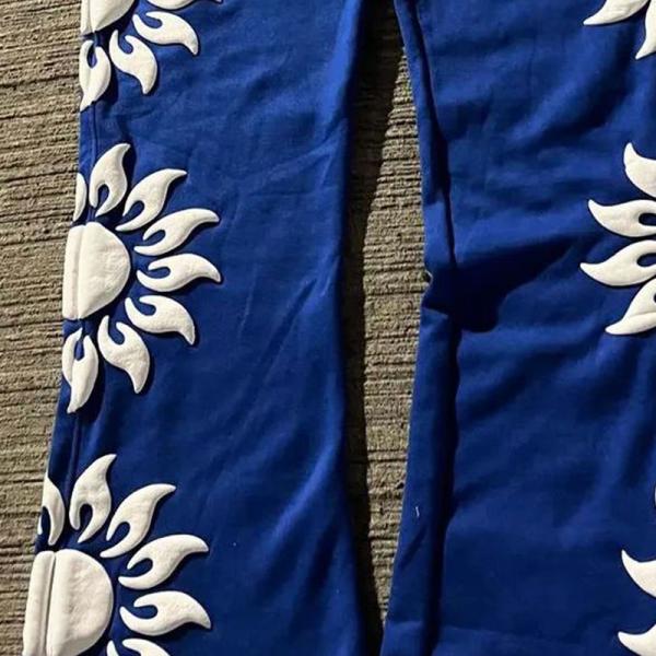 Custom Trouser Joggers 3d Puff Print Sweat Acid Wash Cotton Jogger Track Vintage Pants Men Sun Faded Baggy Wide Leg Sweatpants