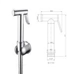 Light Grey Chrome-plated Stainless Steel Hand Bidet Sprayer For Bathroom And