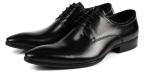 Oxford Style Mens Leather Dress Shoes Dark Red / Black Lace Up Dress Shoes