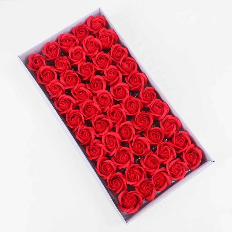 Wholesale Soap Rose Head Artificial Flower 3.5cm 50pcs/box for DIY Wedding Decoration Birthday Holiday