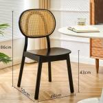 Nordic Handmade Wooden Dining Room Wicker Chair Rattan Chair Without Cushion