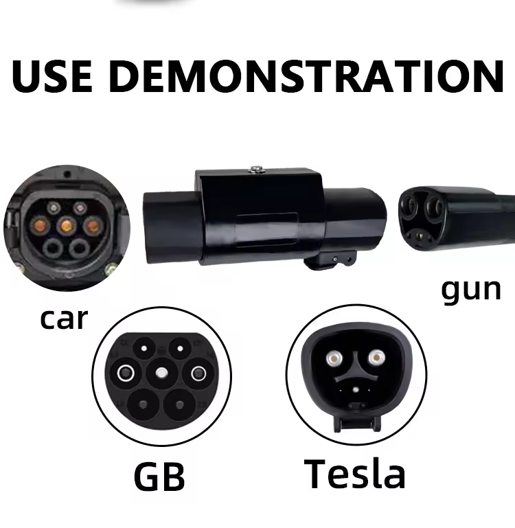 Car side Plug Portable Ev Charger GB car To forTesla Ev Charger Adapter 32a Convertor for Tesla Ev Car Charger Adapter