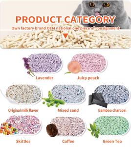 China Long Lasting 3-15mm Length Tofu Clumping Litter Made With Natural And Safe Ingredients factory