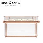 Rose Golden Custom Glass Jewellery Display Cabinet With Good Quality And Good