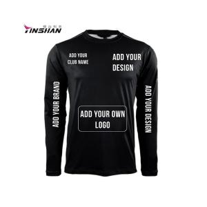 China Long Sleeve Cotton/Polyester Black Custom T Shirts for Breathable Pit Crew Sportswear factory