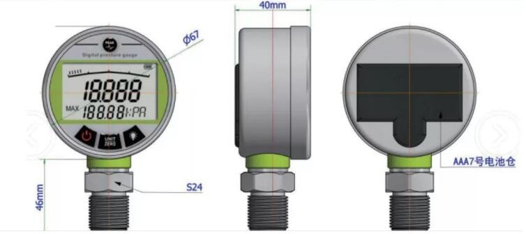 High Precision Digital Pressure Gauge Water Gas Pressure Manometer