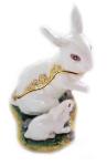 Rabbit Trinket Box Bunny Jewelry Boxes Cony Rabbit Enameled Trinket Box