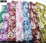 Top quality wedding dress pink tulle sequins lace African French Lace Fabric
