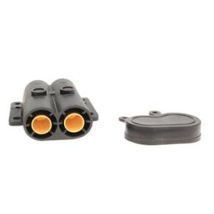 China 24v Screw Type 2 Way European Trailer Connector Brass Pin Plug Black Color factory