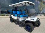 48V5KW Golf Cart in White Orange 25mph steel chassis LED lighting system with