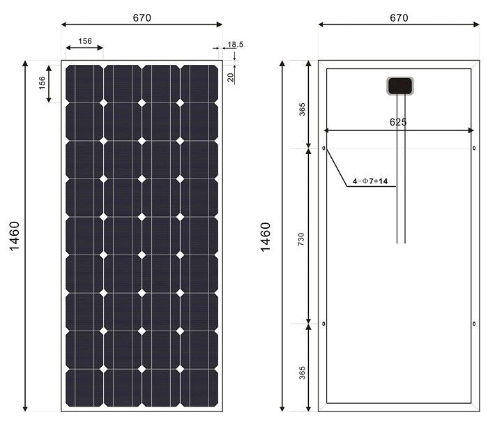 A Grade 150 Watt Solar Panel / Mono Solar Panels Anodized Aluminum Alloy Frame