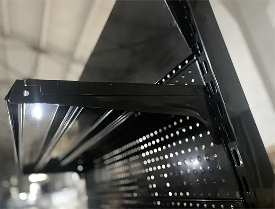 Factory custom color size black double sided supermarket shelves stationery store shelf hardware store shelf