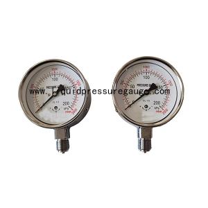 China 2000 Mbar Capsule Pressure Gauge Steel Case Chromed Connection 1/4'' NPT factory