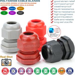 China IP68 Synthetic Plastic Metric Cable Glands, IP69K Watertight Polyamide Nylon Cord Grips Glands with Seals &amp; O-rings factory