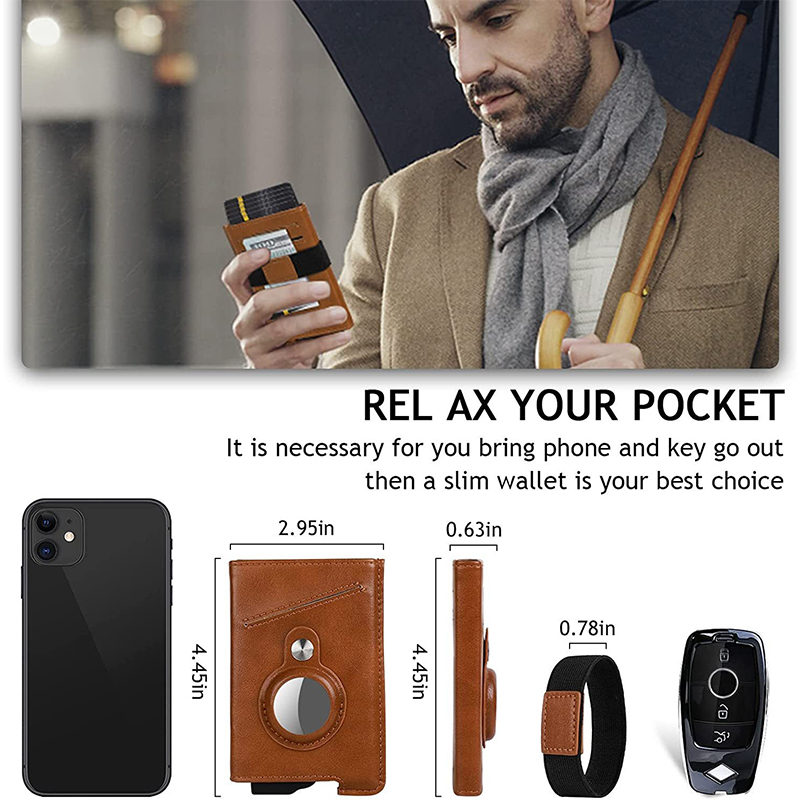 Fashion Style Custom PU Leather Slim RFID Blocking Smart Pop Up Credit Card Holder Wallet for Men