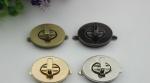 Guangzhou bag oval shape hardware zinc alloy silver color metal twist turn lock