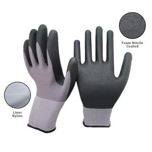 China 15 Gauge Seamless Knit Nitrile Coated Work Gloves For Industrial Safety Work factory