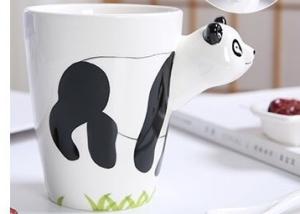 China Hand Printed 15 Ounce 3D Ceramic Reusable Coffee Cup factory