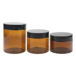 China Amber Color Plastic Cosmetic Jar Non Leaking For 100ml Cream factory