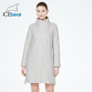 Knee Length Puffer Coats Oblique Flap Design With Embellished Letter Webbing