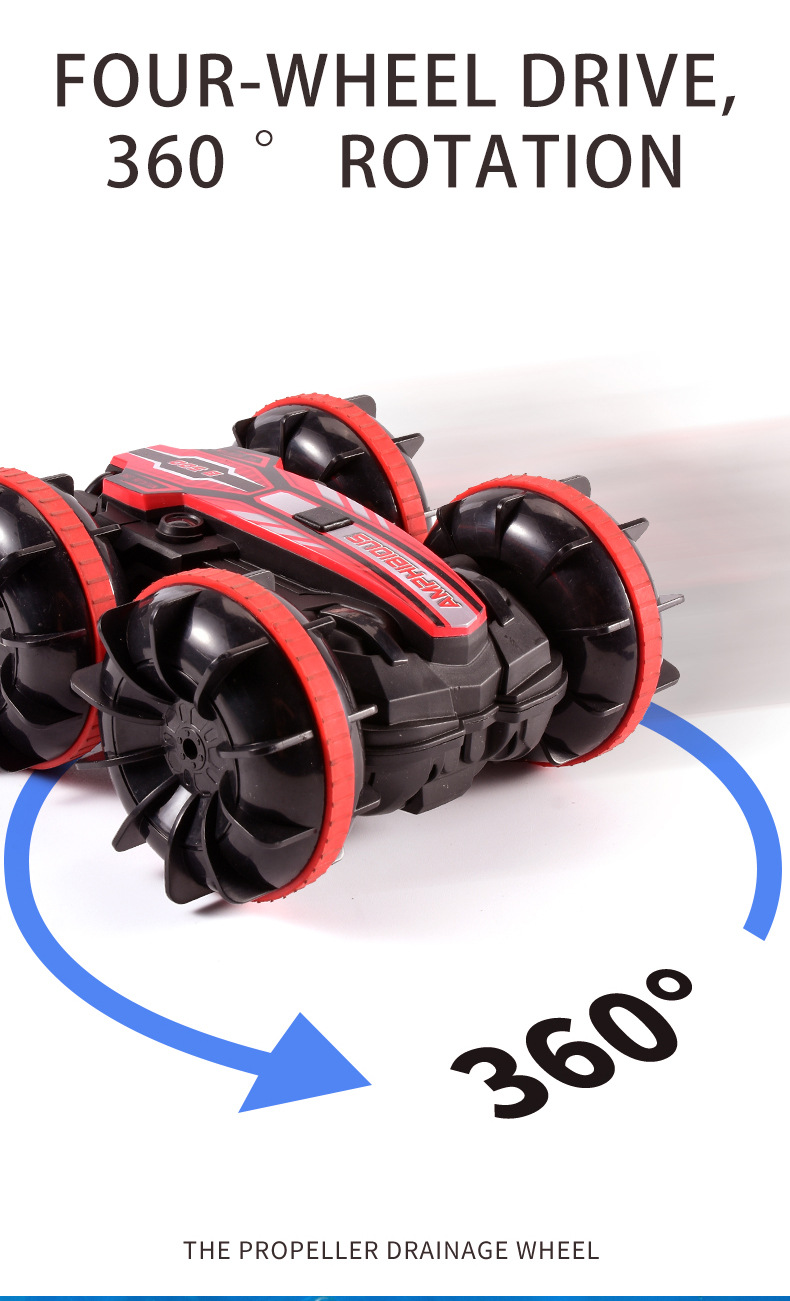 Experience the Ultimate Adventure with the 2.4G Double-Sided Amphibious Stunt Vehicle