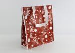 Red Heavy Duty Grocery Non Woven Tote Bags Promotional With Lamination