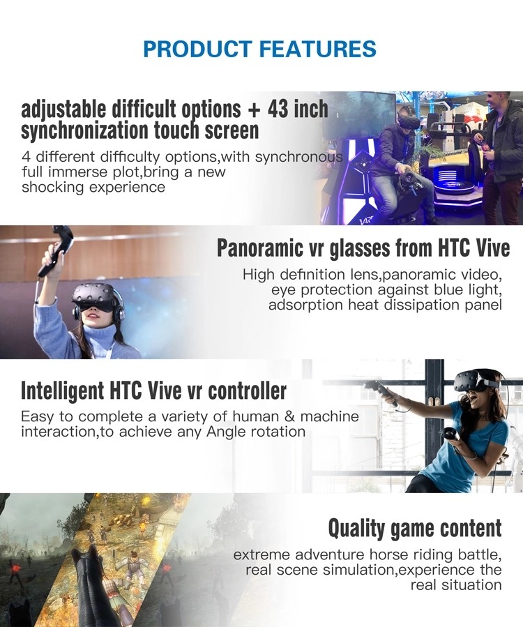 3 Dof Motion Platform Redemption Arcade Machines , 9D Cinema Ride Horse Simulator