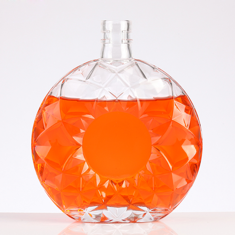 750 ML Flat Design Glass Bottle With Stopper For Liquor Spirits SCREW CAP Sealing Type