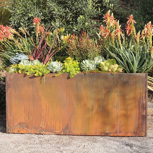 Outdoor Garden Metal Planter Corten Steel Flower Pot Corten Steel Garden Planter