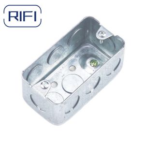 Utility Rectangle Steel Electrical Junction Box With Raised Grounding Screw