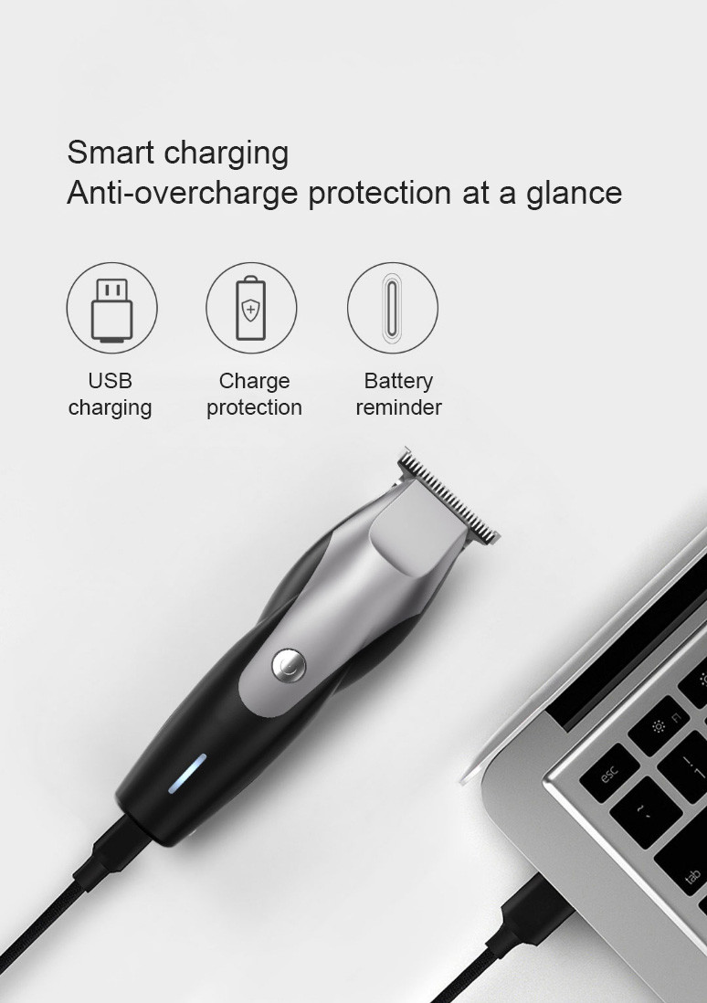 Low Noise Hair Cutting Machine , Cordless Hair Trimmer T - Shaped Cutter Head