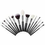 Jessup Full Size Black And Silver Makeup Brushes For Beauty School