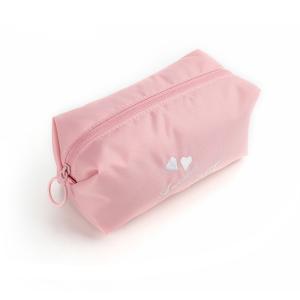 China Basics Portable Waterproof Pure Color Pink Polyester Cosmetic Bag factory