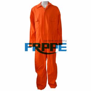 China OEM Orange Cotton 300gsm Flame Resistant Clothing factory