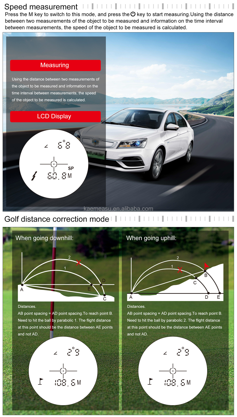 Digital Portable Golf Hunting Laser Rangefinder Mini Sport Laser Measure Distance Meter OEM