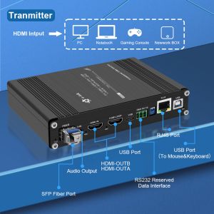 Multi-functional 4K 60Hz HDMI KVM Fiber Extender