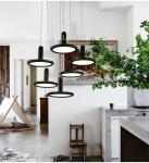 Modern LED Pendant Light Chandelier Black And White Color BV2002-5 12W
