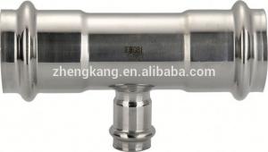 China stainless steel press fitting V style reducer tee factory