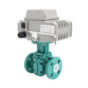 China Anti Corrosive Fluorine Electric Ball Valve Wear Proof High Temperature Resistant factory