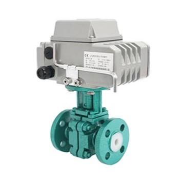 Anti Corrosive Fluorine Electric Ball Valve Wear Proof High Temperature