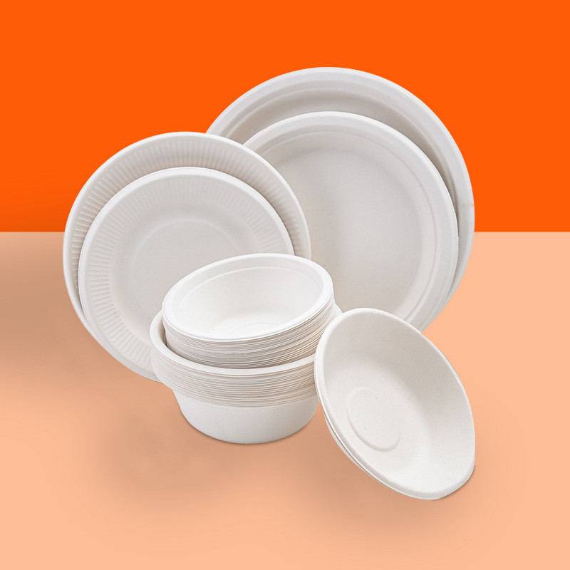 100% Compostable Biodegradable Disposable Bowls for Hot Soup and Ice Cream