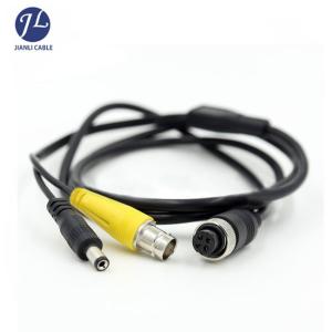China RCA Cable For Backup Camera With 4 Pin Connector , Vehicle RCA Video Power Cable factory