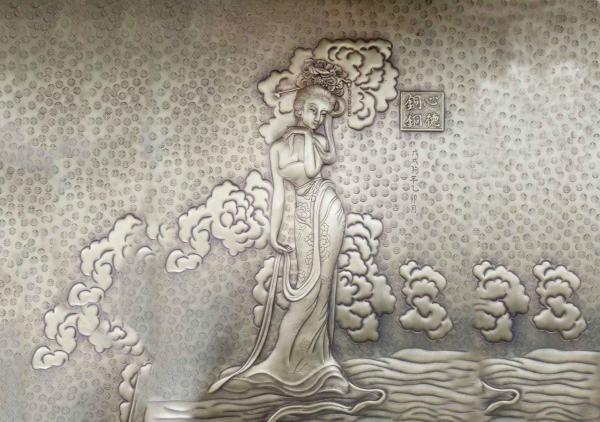 China Fairy Bronze Relief Sculpture Ancient Style Metal Wall Art Corrosion Stability factory