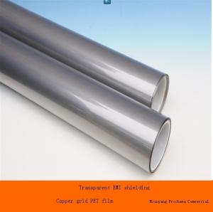China &lt;1 ohm transparent conductive EMI shileding metal mesh PET film (copper grid PET film) factory